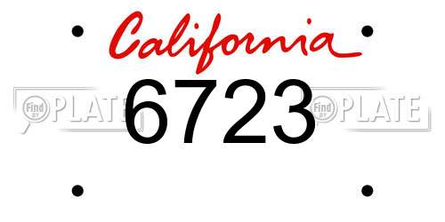 6723 California License Plate