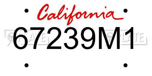 67239M1 California License Plate