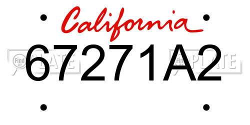 67271A2 California License Plate
