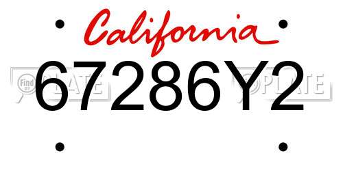 67286Y2 California License Plate