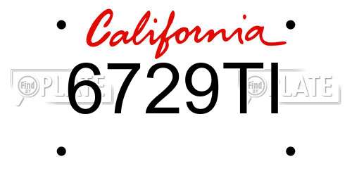 6729TI California License Plate