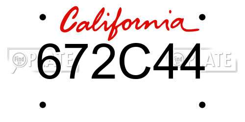 672C44 California License Plate