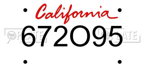 672O95 California License Plate