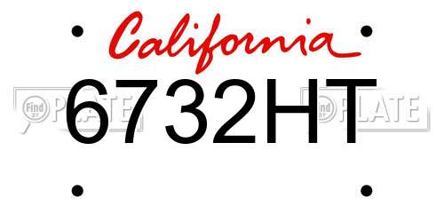 6732HT California License Plate