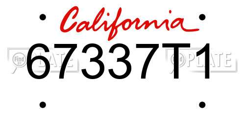 67337T1 California License Plate