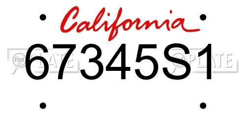 67345S1 California License Plate