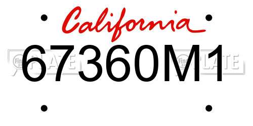 67360M1 California License Plate