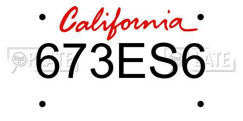 673ES6 California License Plate