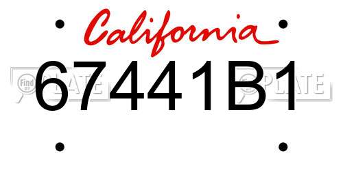 67441B1 California License Plate