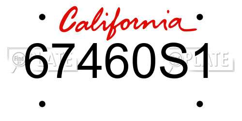 67460S1 California License Plate