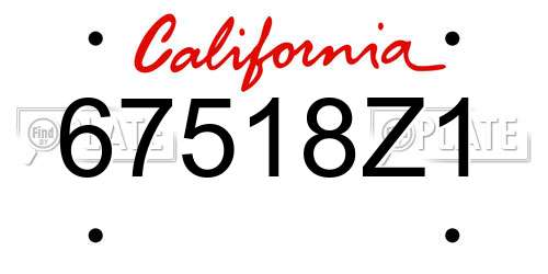 67518Z1 California License Plate