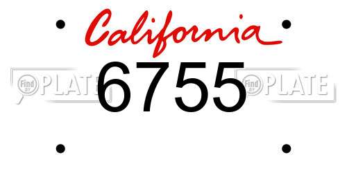 6755 California License Plate