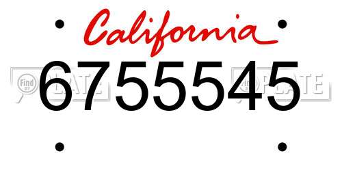 6755545 California License Plate