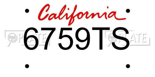 6759TS California License Plate