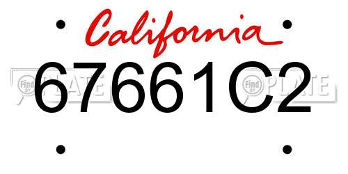 67661C2 California License Plate