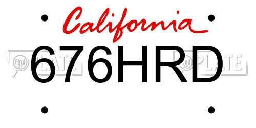 676HRD California License Plate