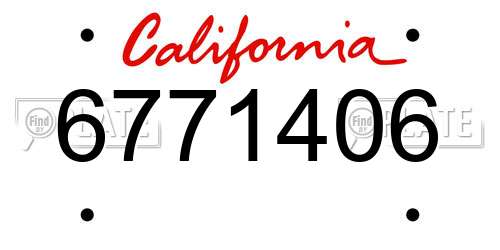 6771406 California License Plate