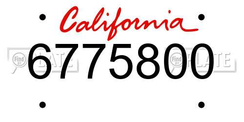 6775800 California License Plate