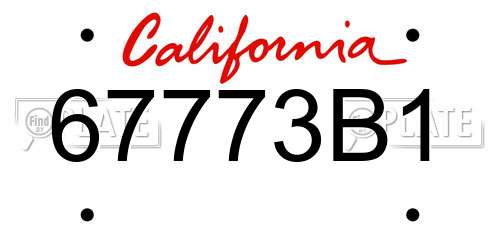 67773B1 California License Plate