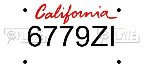 6779ZI California License Plate
