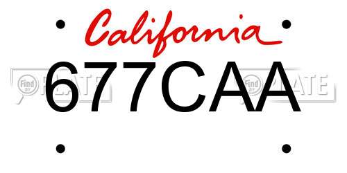 677CAA California License Plate