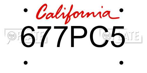 677PC5 California License Plate