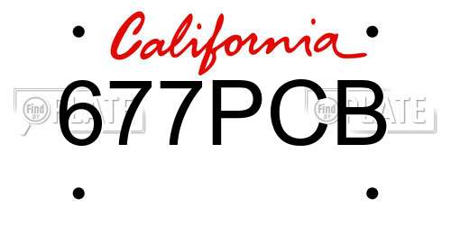 677PCB California License Plate