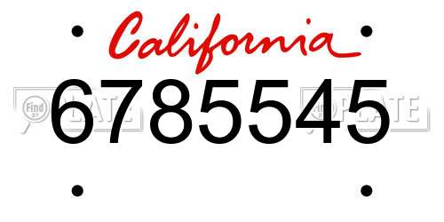 6785545 California License Plate