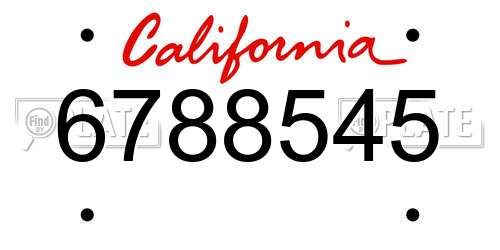6788545 California License Plate