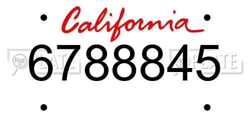 6788845 California License Plate