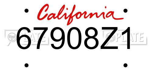 67908Z1 California License Plate