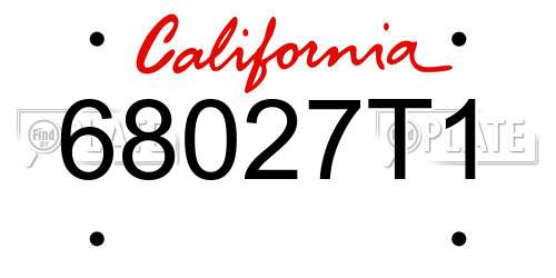 68027T1 California License Plate