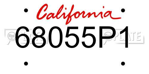 68055P1 California License Plate