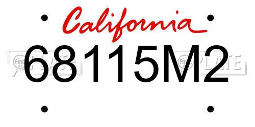 68115M2 California License Plate