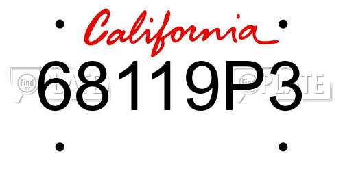 68119P3 California License Plate