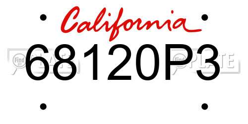 68120P3 California License Plate