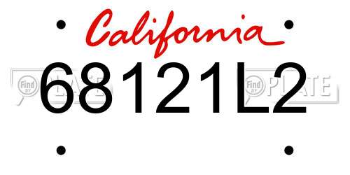 68121L2 California License Plate