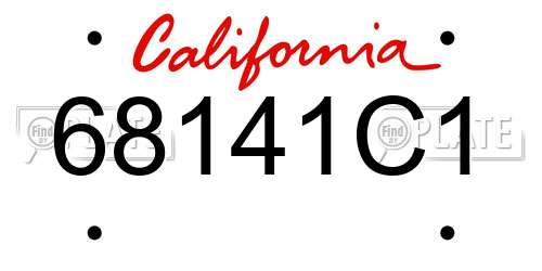 68141C1 California License Plate