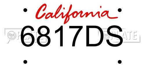 6817DS California License Plate