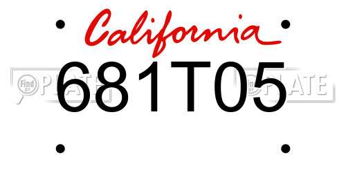 681T05 California License Plate