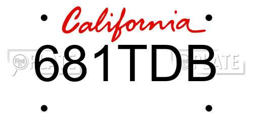 681TDB California License Plate