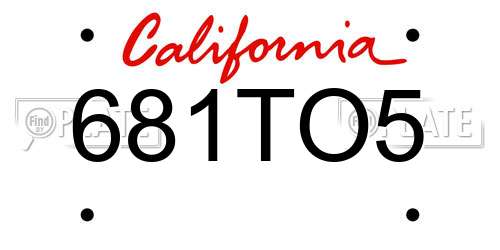 681TO5 California License Plate