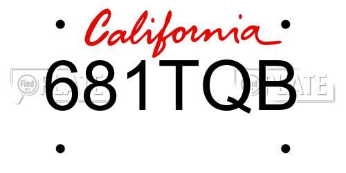 681TQB California License Plate