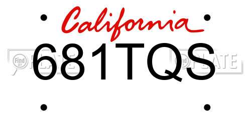 681TQS California License Plate