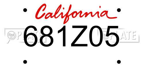 681Z05 California License Plate