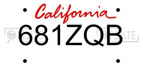 681ZQB California License Plate