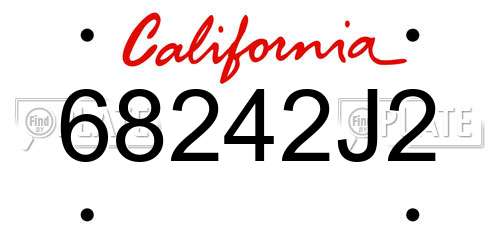 68242J2 California License Plate