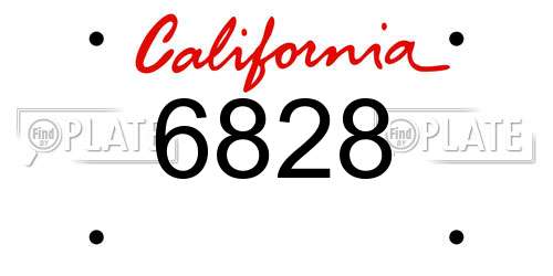 6828 California License Plate