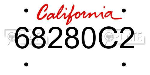 68280C2 California License Plate