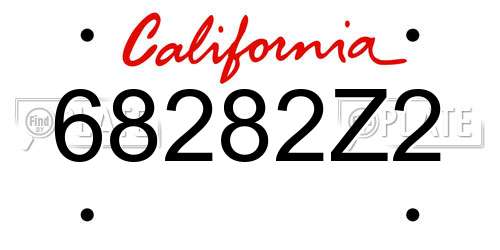 68282Z2 California License Plate